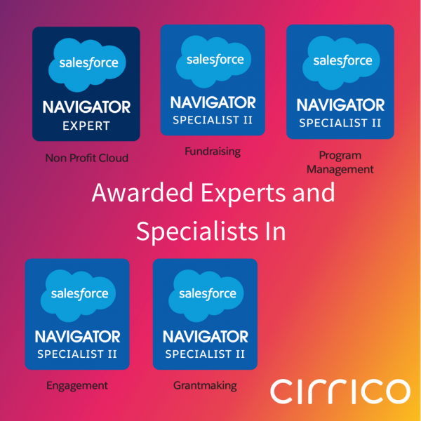 Cirrico Awarded Expert Status in Nonprofit Industry Knowledge By Salesforce’s AppExchange